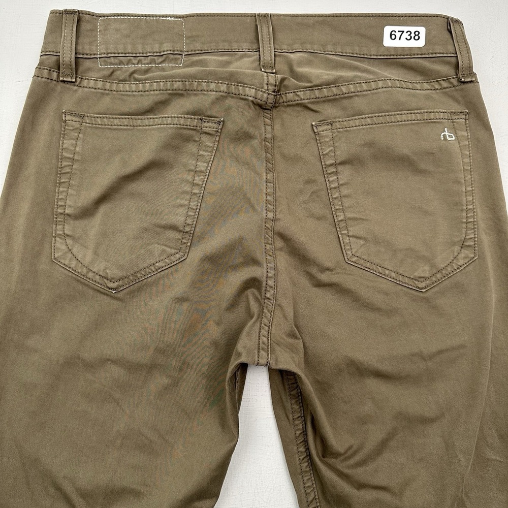 RAG & BONE Men's Fit 2 Slim Jeans 30x34 Army Green Standard Issue Stretch USA